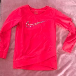 Girls hot pink Nike long sleeve shirt